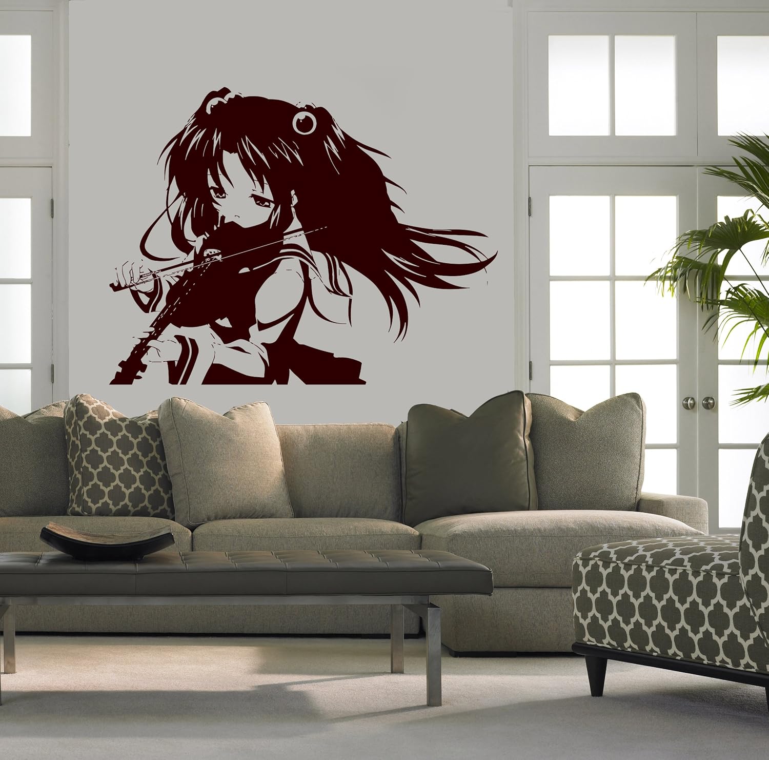 Buy Wall Mural Vinyl Sticker Decal Anime Manga Girl Playing Violin D1648 Online At Low Prices In India Amazon In