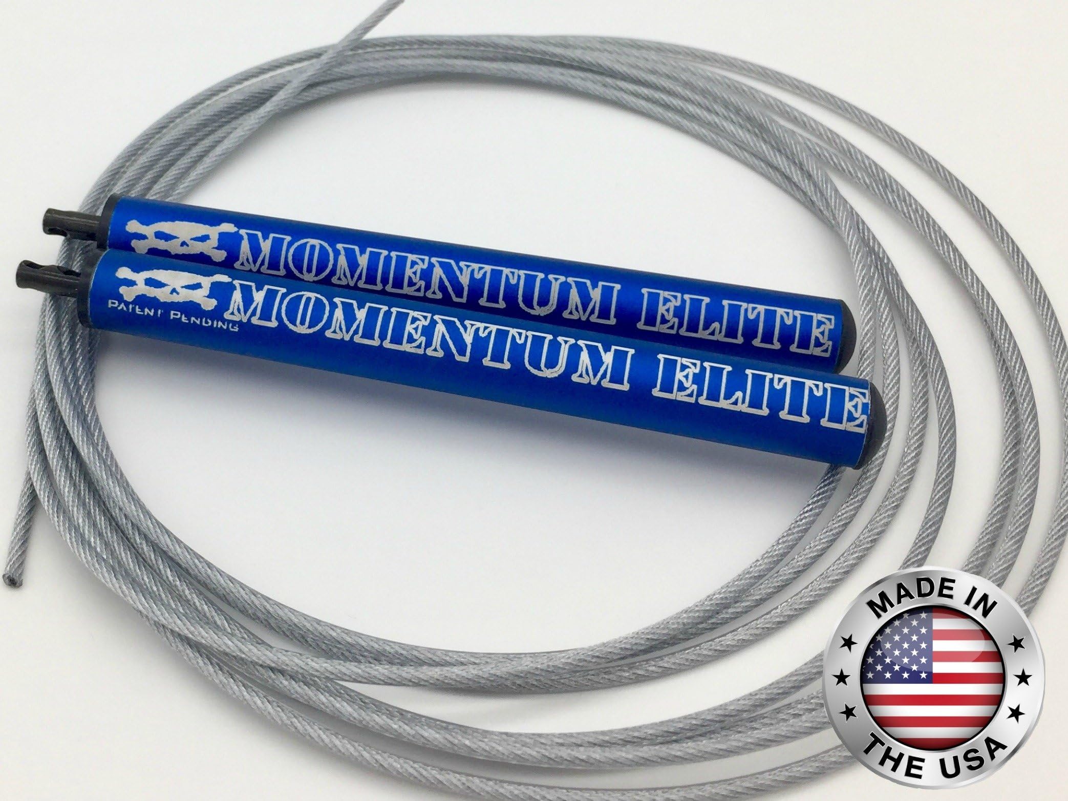 Momentum Elite Speed Jump Rope for Workout Exercise Training Fitness - Easily adjustable, Customized Fit - Anti-friction Nylon Bearings Smooth, Fast Spinning, Weighted Wire - Makes Double Unders Easy