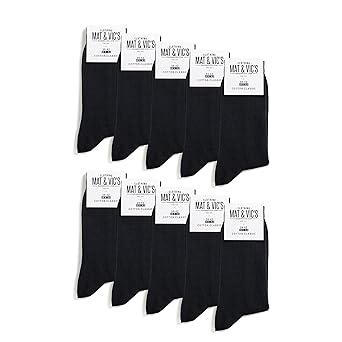10 Paar Socken von Mat & Vic's für Sie und Ihn - Cotton classic bequem ohne drückende Naht - angenehmer Komfort-Bund - OEKO-T