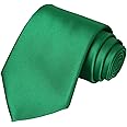 KissTies Solid Satin Tie Pure Color Necktie Mens Ties + Gift Box