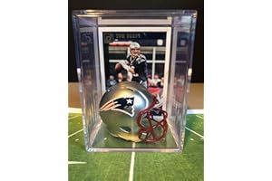 RIDDELL New England Patriots NFL Helmet Shadowbox w/Tom Brady card