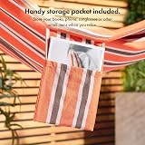 VonHaus Hammock with Stand Freestanding 2 Person Orange Stripe view 5