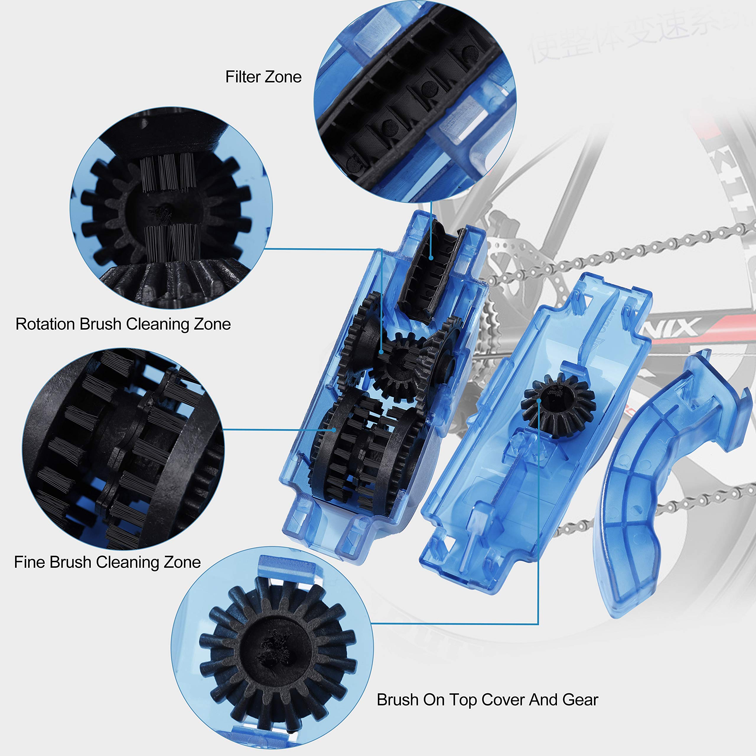 Bike Cleaning Tool Set Pieces Bicycle Chain Cleaner Brush