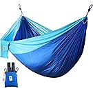 Utopia Home Supreme Nylon Hammock- Supports Up To Two People or 400 LBS - Porch, Backyard, Indoor, Camping - Durable, Ultralight Material for Strength & Comfort with Hanging Straps