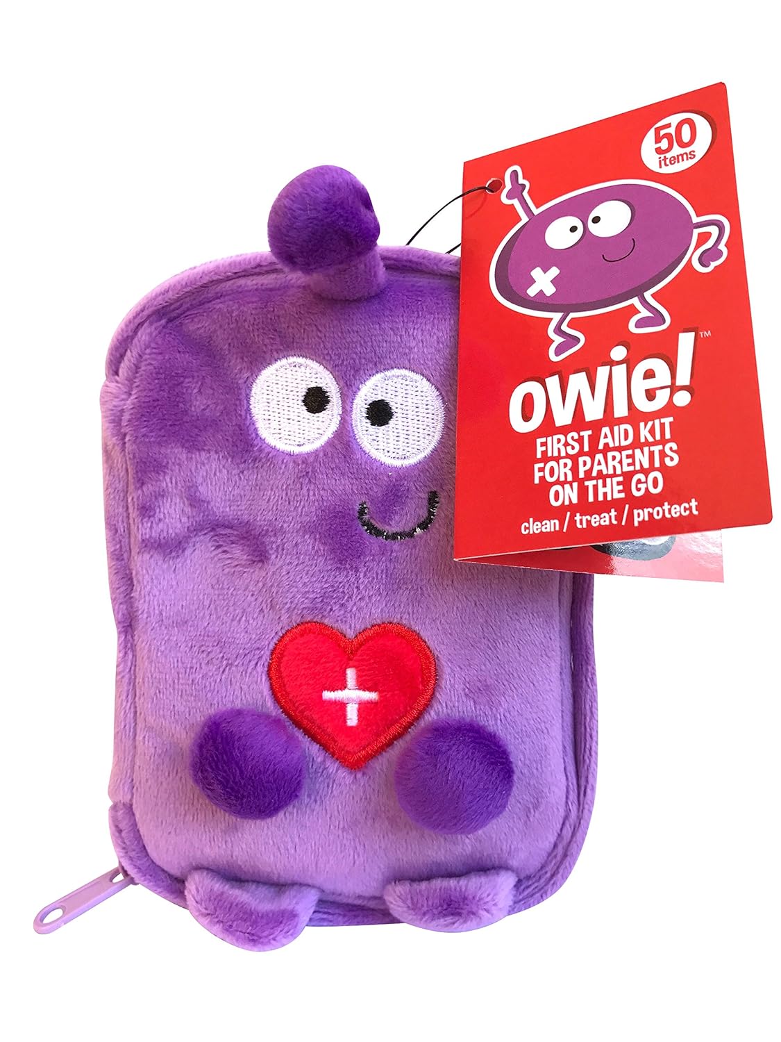 Owie 50 Essentials Travel And Baby First Aid Kit Mini Compact Kit Mom First Aid Kit For Purse Or Diaper Bag Emergency Kit For Kids Car Home - 