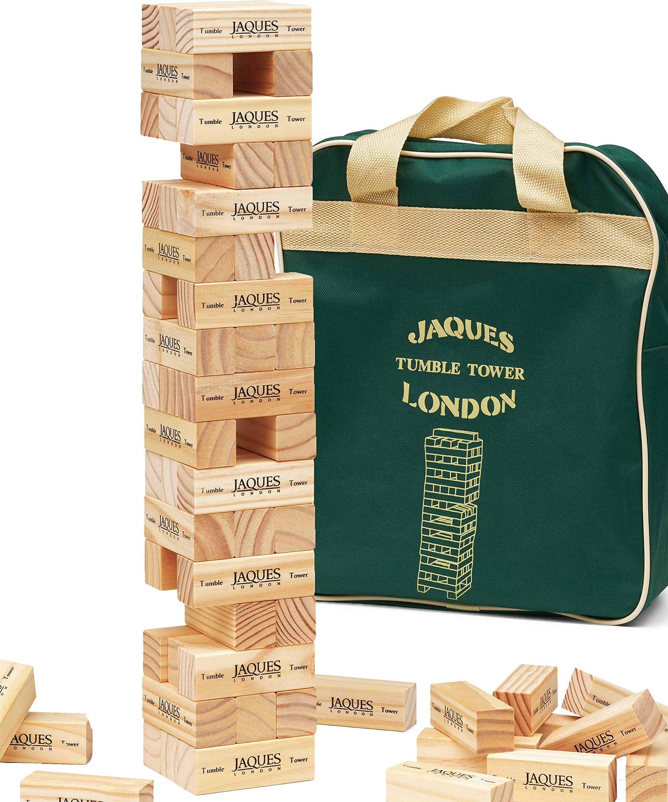 Jaques of London Tumble Tower | Giant Garden Game | Outdoor Games for Adults and Kids | Wooden Tumbling Tower | Since 1795