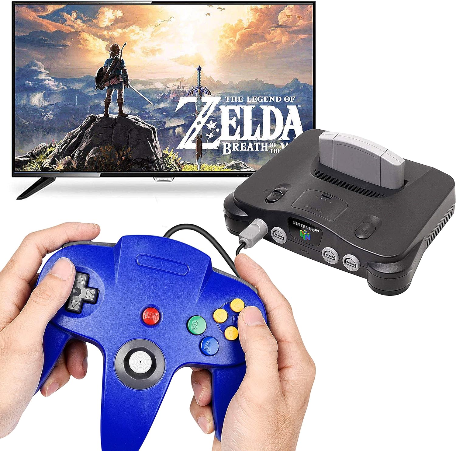 2 Pack N64 Controller, iNNEXT Classic Wired N64 64-bit Gamepad Joystick for Ultra 64 Video Game Console (Red/Grey): Computers & Accessories