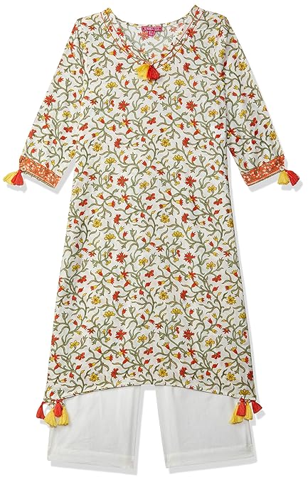 Girl's cotton a-line Salwar Suit Set