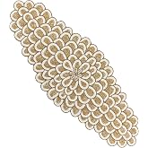 CLEENTABLE Gold Beaded Table Runner, 36 in, Farmhouse Holiday D&eacute;cor | 13x36 in, 85% glass beads &amp; 15% polyester, cotton backing, handcrafted, weddings, Christmas, baby showers