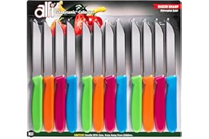 Alfi All-purpose Knives Aerospace Precision Pointed-tip - Made in USA (Multi-Color, 12)