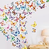 230+ PCS Large Butterfly Wall Decals, Self-Adhesive Vinyl Butterfly & Dot Stickers Unique Design Safe for Wall, Window, Door,