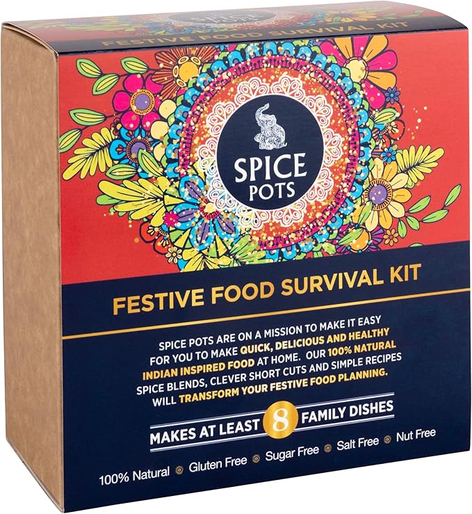 Spice Pots Festive Food Survival Kit Indian Spice Gift Set A