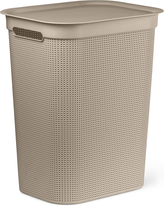 Rotho, Brisen, Wasverzamelaar 50l met deksel en 2 handgrepen, Kunststof (PP) BPA-vrij, wit, 50l