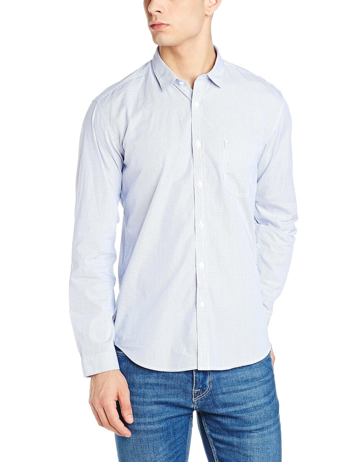 van heusen men's solid slim fit cotton casual shirt
