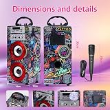 Dynasonic Karaoke Machine 2 Microphones Portable Bluetooth Speaker Lights USB SD view 3