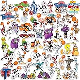 Space Jam Sticker Pack – 50 Large Vinyl Cartoon Basketball Decals for Laptop, Water Bottle, Tablet & Scrapbooking