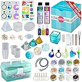 MODDA Epoxy Resin Kit with Video Course, Includes Color Pigment, Silicone molds, Necklace Cord, Earring Hooks for Jewelry Making, Epoxy Resin Starter Kit for Beginners, Adults,Complete Craft Set