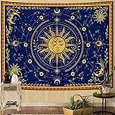 Spenlife Sun and Moon Celestial Tapestry Cosmic Tapestry for Bedroom Astral Tapestries Wall Hanging Bedroom Living Room Wall Art and Home Decor 44x60