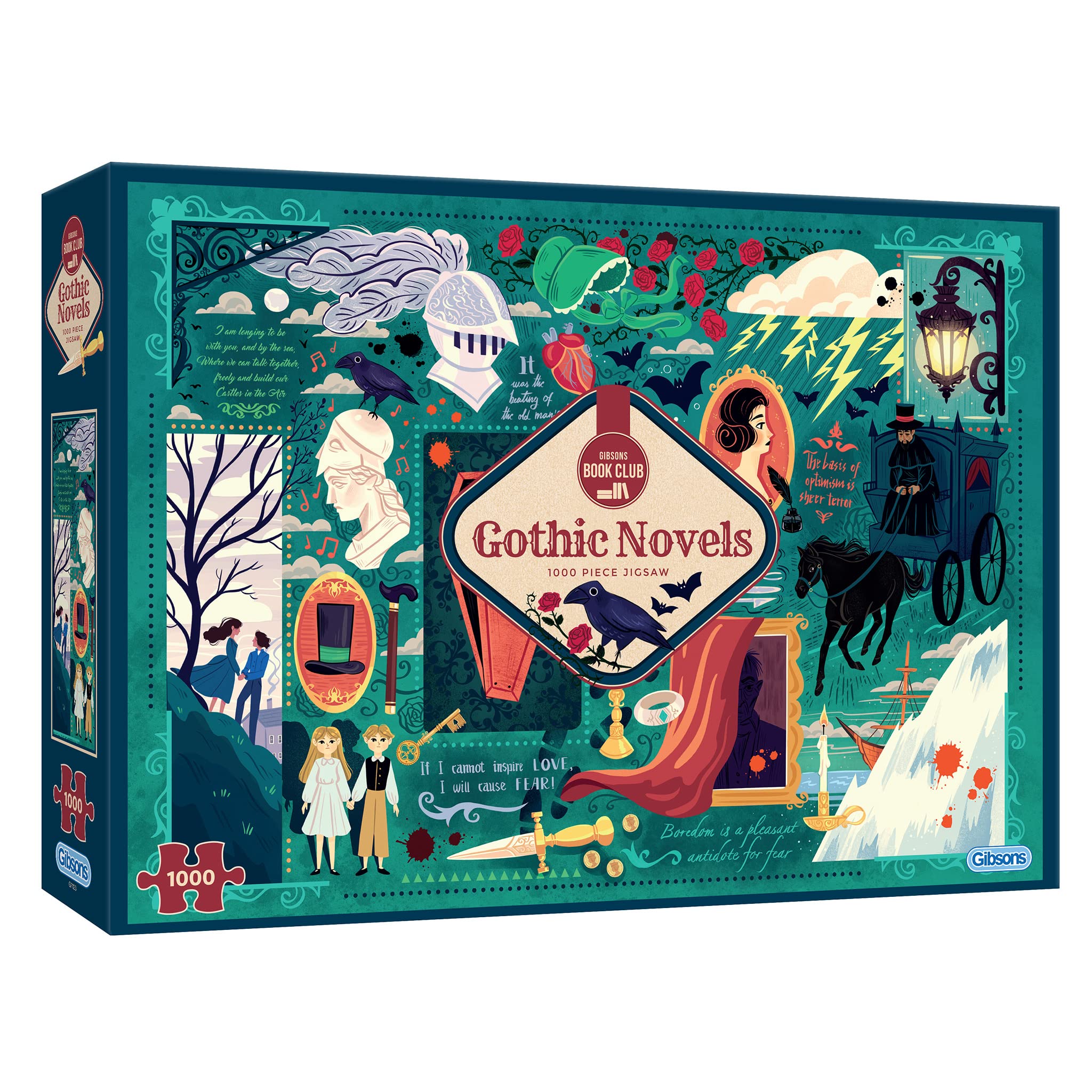 Book Club: Gothic Novels | 1000 Piece Puzzle | Literature Jigsaw | Sustainable Jigsaw Puzzle for Adults | Premium 100% Recycled Board | Great Gift for Adults | Gibsons Games