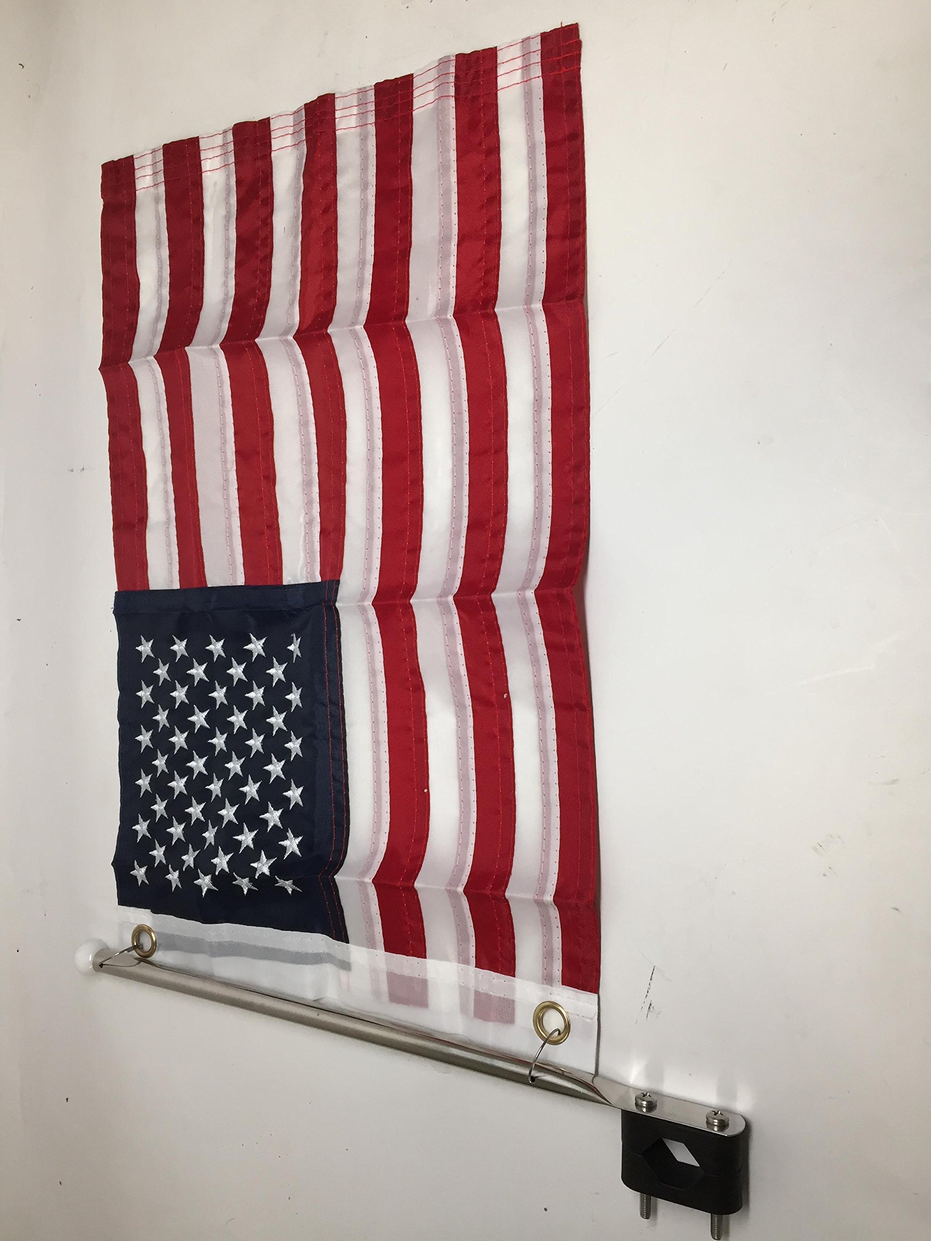 Pactrade Marine Boat American Flag USA Stainless Steel Pole Rail Mount