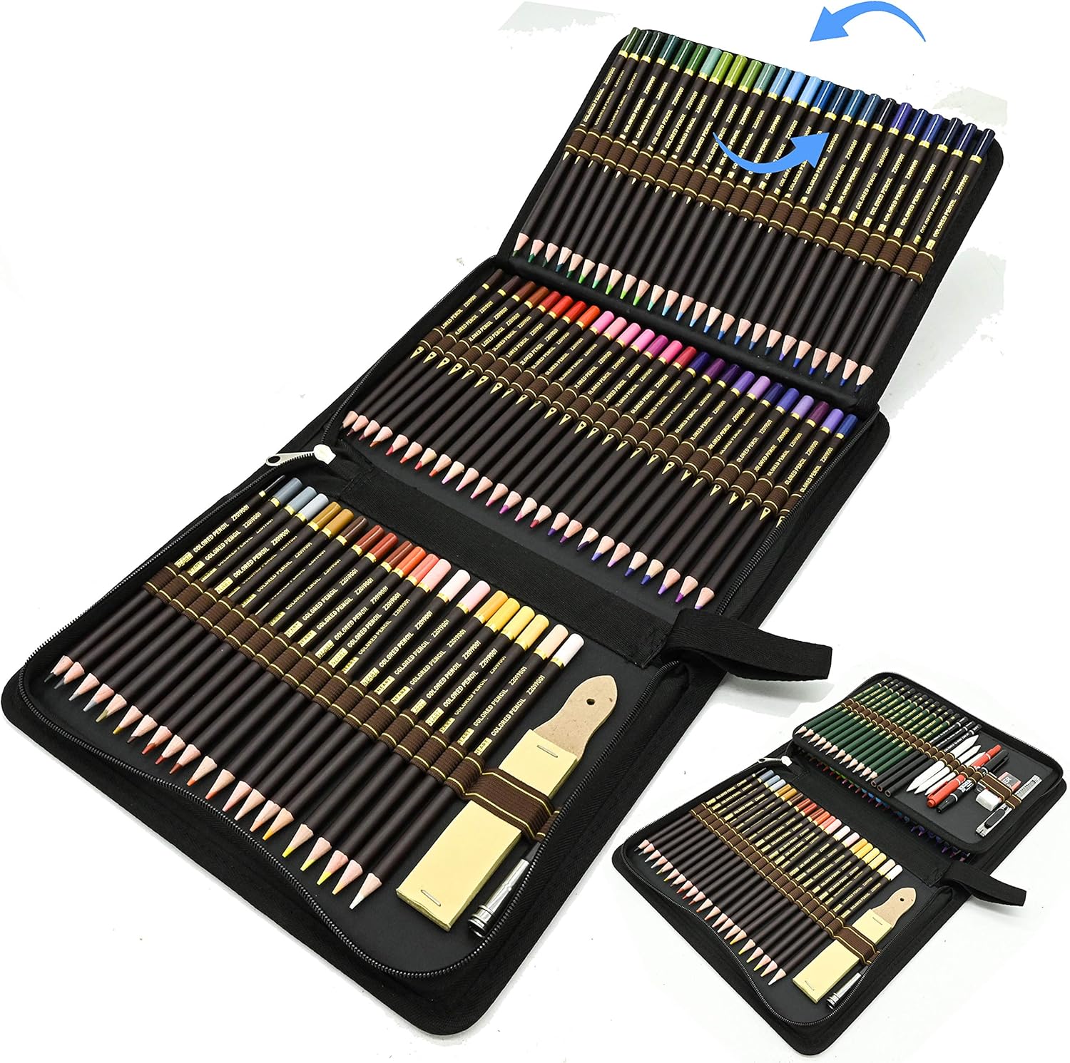 ZZONEART 96 Colored Pencils With Professional Graphite and Charcoal Pencils