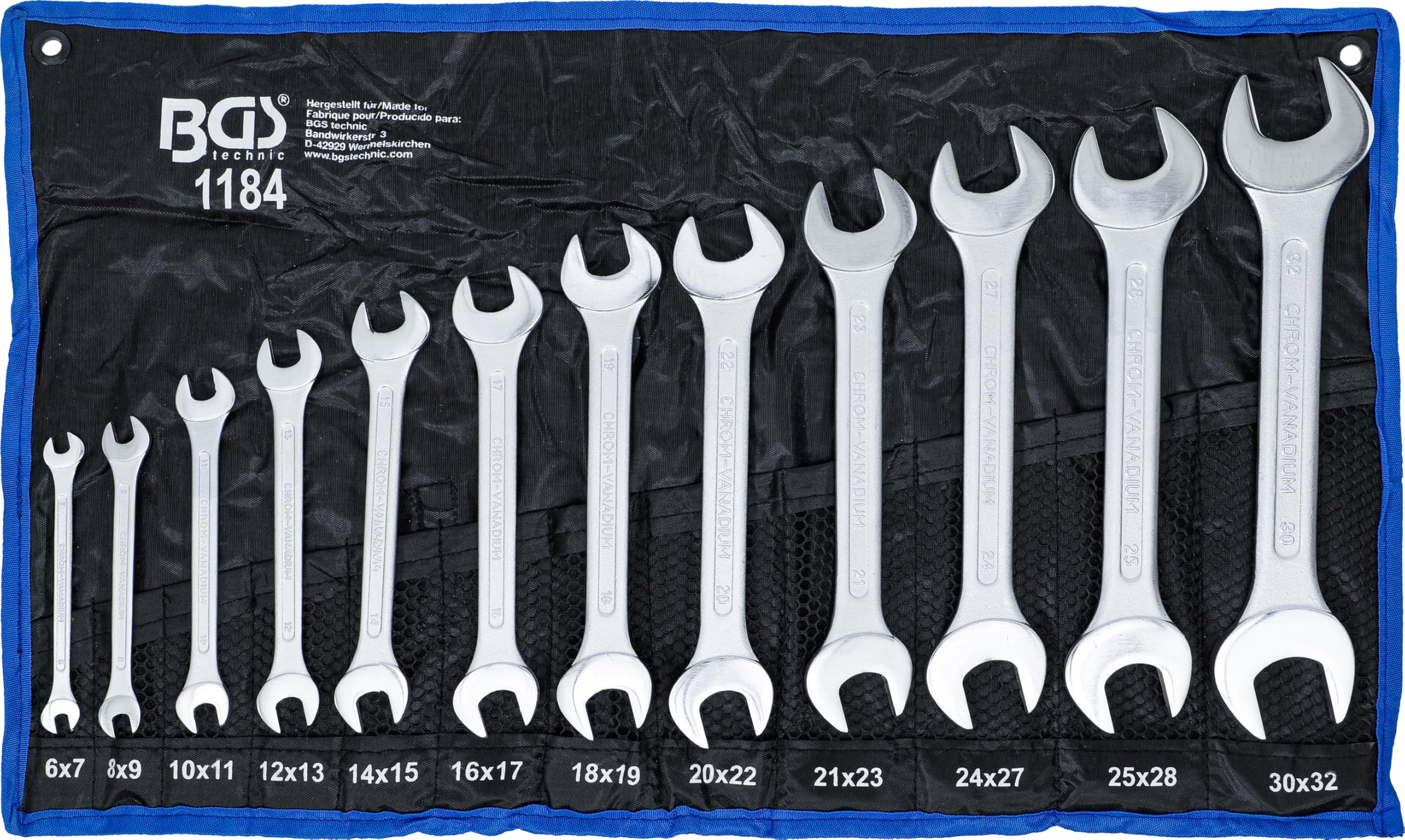 BGS 1184 | Double Open End Spanner Set | 6 x 7 - 30 x 32 mm | 12 pcs.