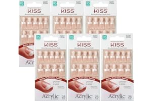 KISS Salon Acrylic French Nails Kit Pet Peeve Real Short (6 PACK)