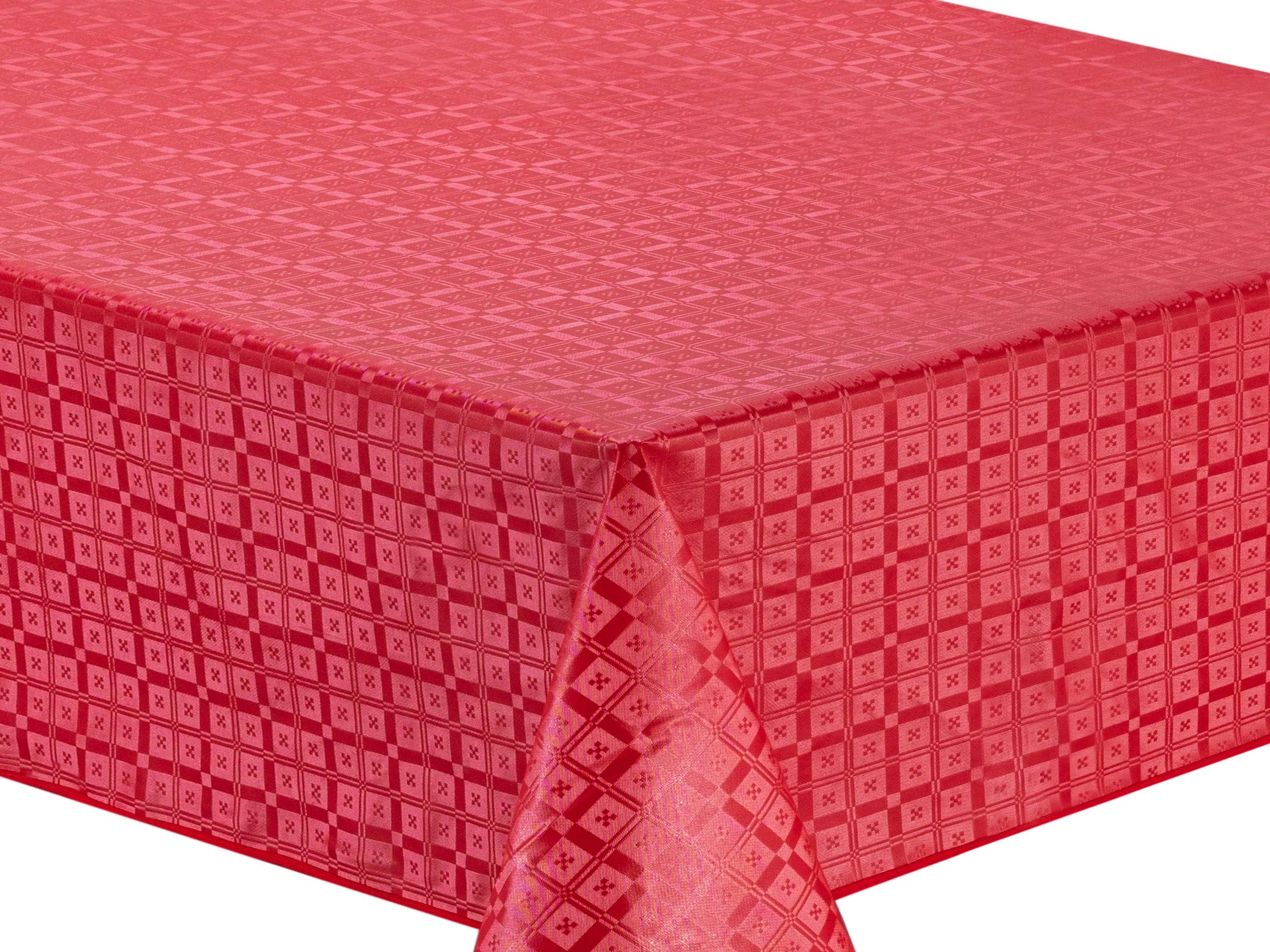 Home Direct Embossed Rectangular Oilcloth PVC Wipe Clean Tablecloth Table Cover 140cm x 200cm 55x78 Red