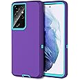 MXX Case Compatible with Galaxy S21 Ultra Case, 3-Layer Super Full Heavy Duty Body Bumper Cover/Shock Protection/Dust Proof, Designed for Samsung Galaxy S21 Ultra 5G 6.8 Inch 2021 (Purple)