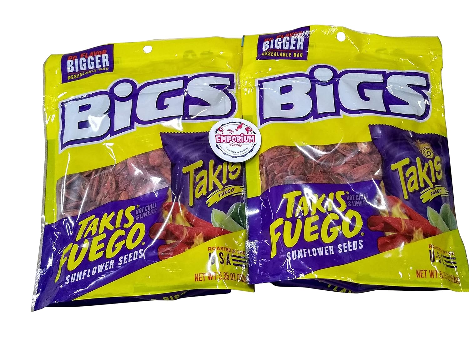 Two Packs of Big's Takis Sunflower Seeds 5.35 oz Bags with