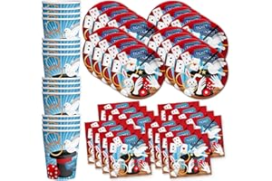 Magic Show Birthday Party Supplies Set Plates Napkins Cups Tableware Kit for 16