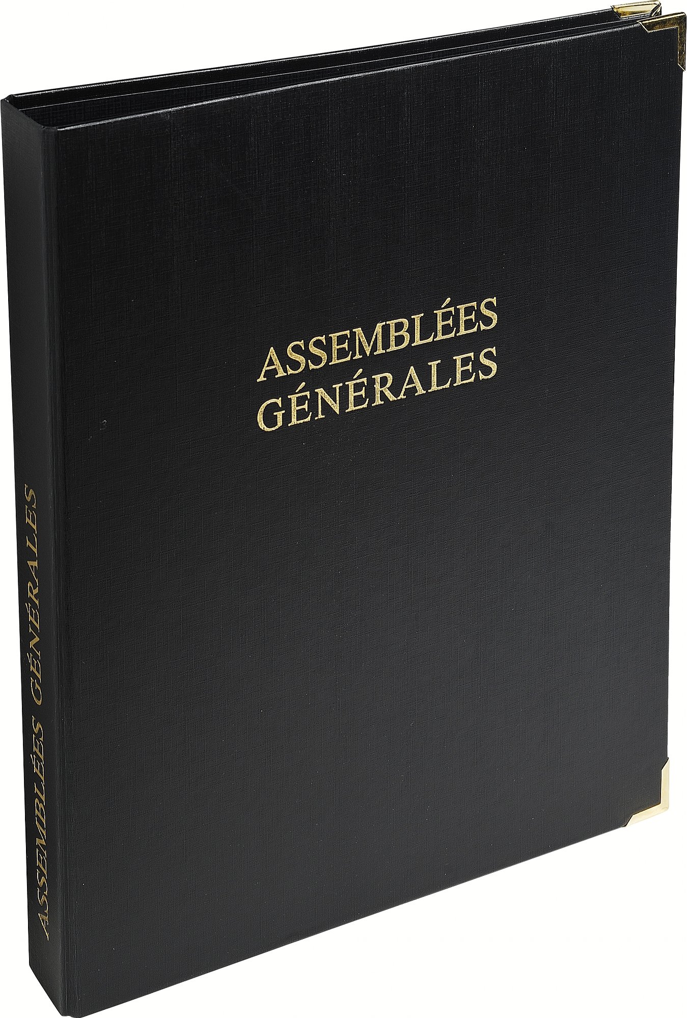 le dauphin - Ref. 921D - 1 GENERAL ASSEMBLY black legal binder - Premium, golden corners - 4 rings - Spine 37 mm - Plastic cover, paper interior. Supplied with refill of 100 numbered sheets - A4