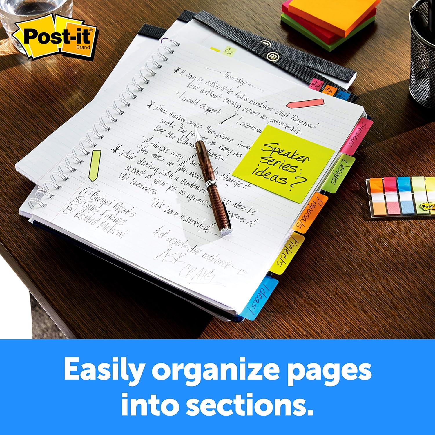Post-it Tabs, 2 in, Solid, Assorted Colors, 6 Tabs/Color, 5 Colors, 30 Tabs/Pack (686-ROYGB) : Office Products