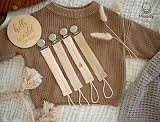 Moody Baby Organic Cotton Muslin Dummy Clips Pacifier Chain 4 Pack Tan Beige view 5