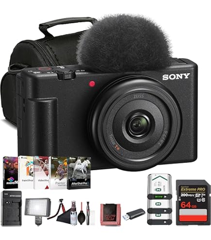 Amazon.com : Sony ZV-1F Vlogging Camera (Black) (ZV1F/B) + Case +