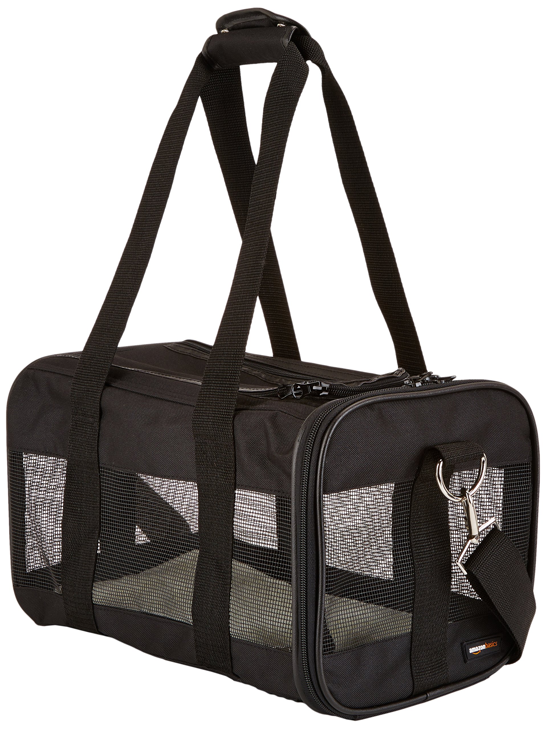 Amazon Basics Medium Soft-Sided Mesh Pet Airline Travel Carrier...