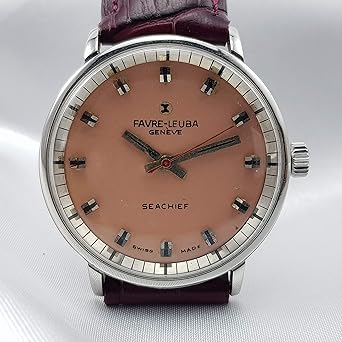 Buy Favre Leuba Men S Geneve Sea Chief Swiss Made 17 Jewels Pink Classic Wrist Watch Online At Low Prices In India Amazon In