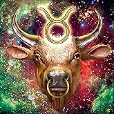 SUNKOO 12×12 inches DIY 5D Diamond Art Painting by Number Kit for Adult, Full Drill Constellation Embroidery Pictures Arts Craft for Home Wall Decor,Taurus