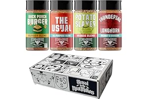 Fire & Smoke Society Burger & Fries Seasoning Variety Pack | BBQ Rubs and Seasonings for Smoking and Grilling | Gifts for Dad, Grilling Accessories, Large (4-Pack)