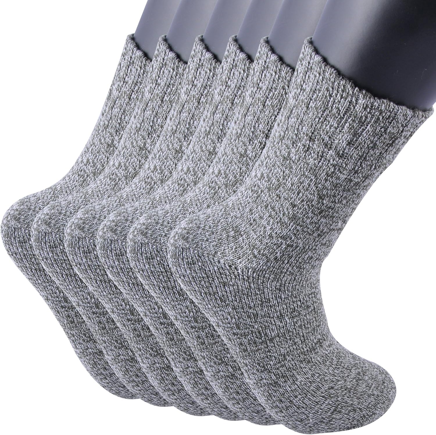 Areke Men's Warm Wool Crew Socks, Vintage Soft Thick Knit Casual Soxs