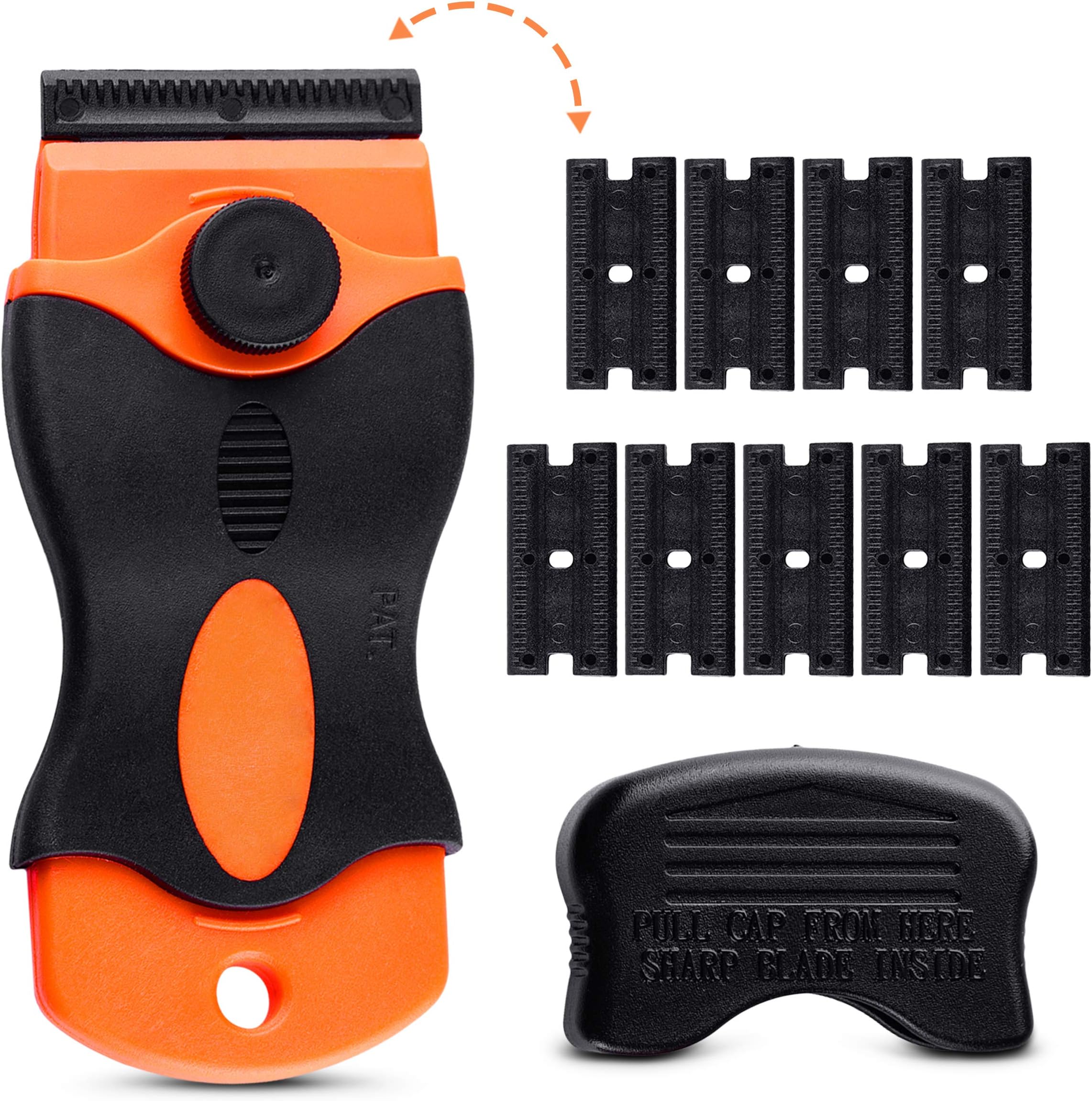 Official 'Whizzy' Car Sticker Remover Plastic Razor - Includes 20 Double-Edged Plastic Razor blades - 3 Year Warranty - Safe & Reusable