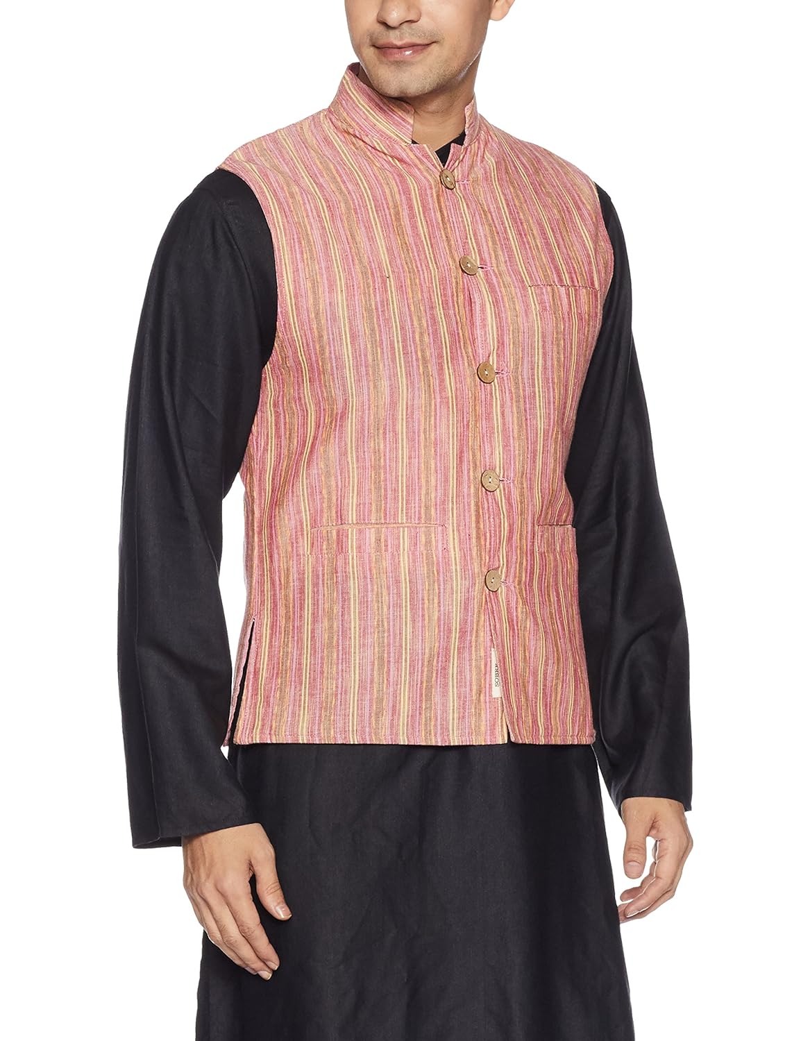 sobre estilo men's banded collar cotton jacket