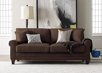 Amazon Com Truly Home Whitney Sofa 73 In Windsor Brown Kitchen
