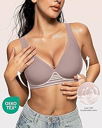 OEAK Womens Deep V Bras Wireless Comfortable Bra
