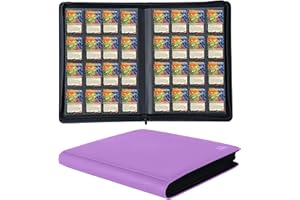 MORABTO Premium 1000+ Pockets Card Binder,16 Pockets Trading Card Binder Ringless Side Loading Trading Card Album Folder for TCG -Purple