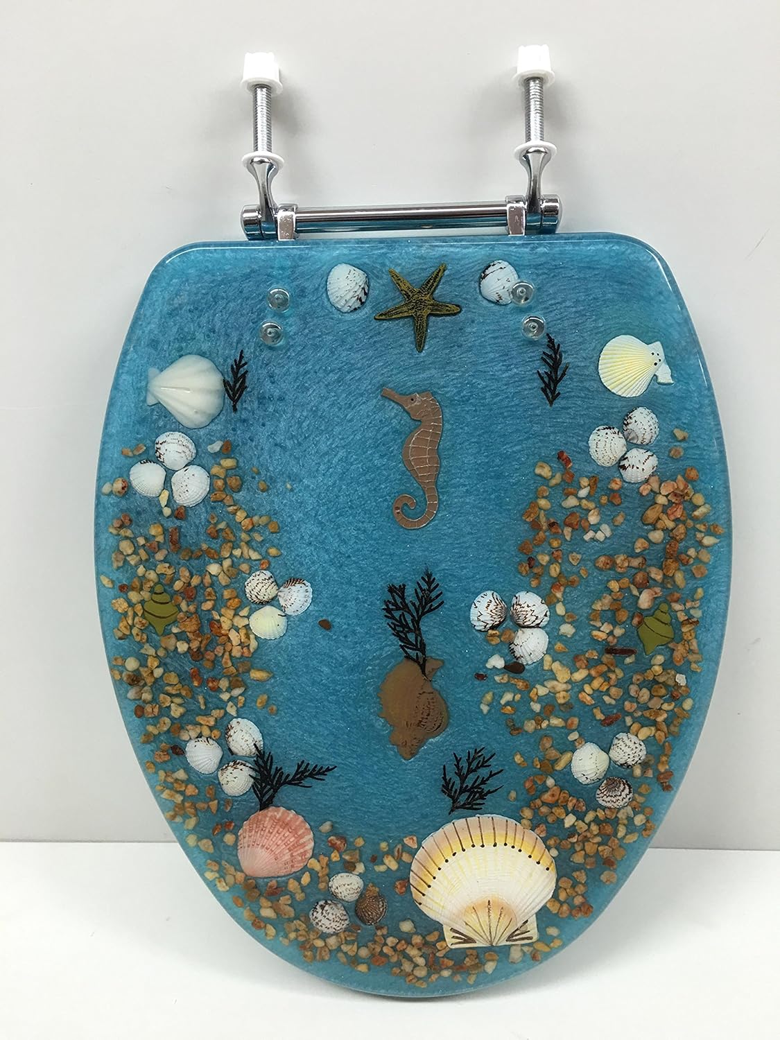Best seashells in resin oblong toilet seat