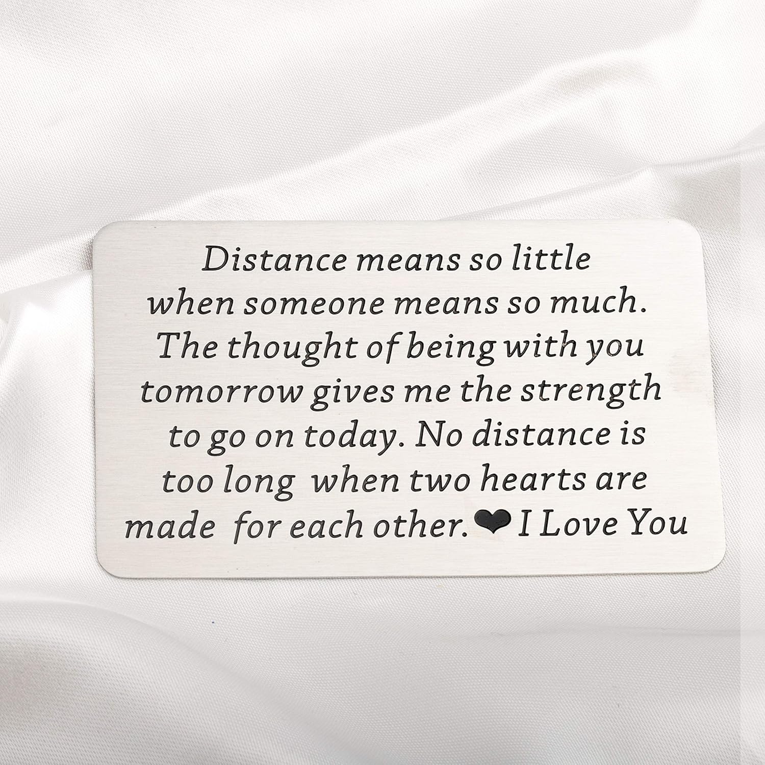 Amazon Com Metal Wallet Love Note Card Long Distance Gift For Boyfriend Wallet Insert Card Deployment Gift Husband For Men