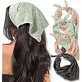 HBselect 4PCS Bandanas for Women Valentine's Day Gifts Head Bands Tie-Back Triangle Head Scarf Head Kerchief for Girls