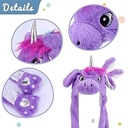 Hopearl Unicorn Hat with Ears Moving Jumping Pop Up