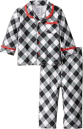 black and white plaid baby pajamas